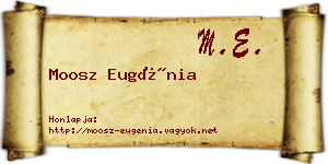 Moosz Eugénia névjegykártya